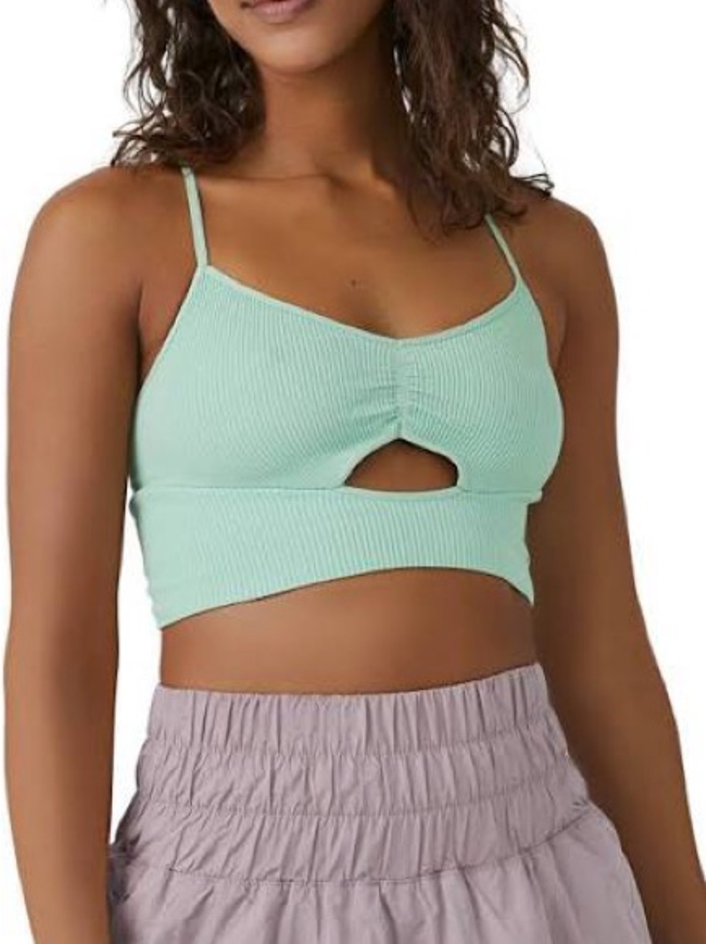FP Movement Women's Free Throw Strappy Back Cutout Crop Tank - Mint